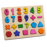 Puzzle lemn copii Montessori cifre forme matematica 30x22 cm 3+ ani Adison